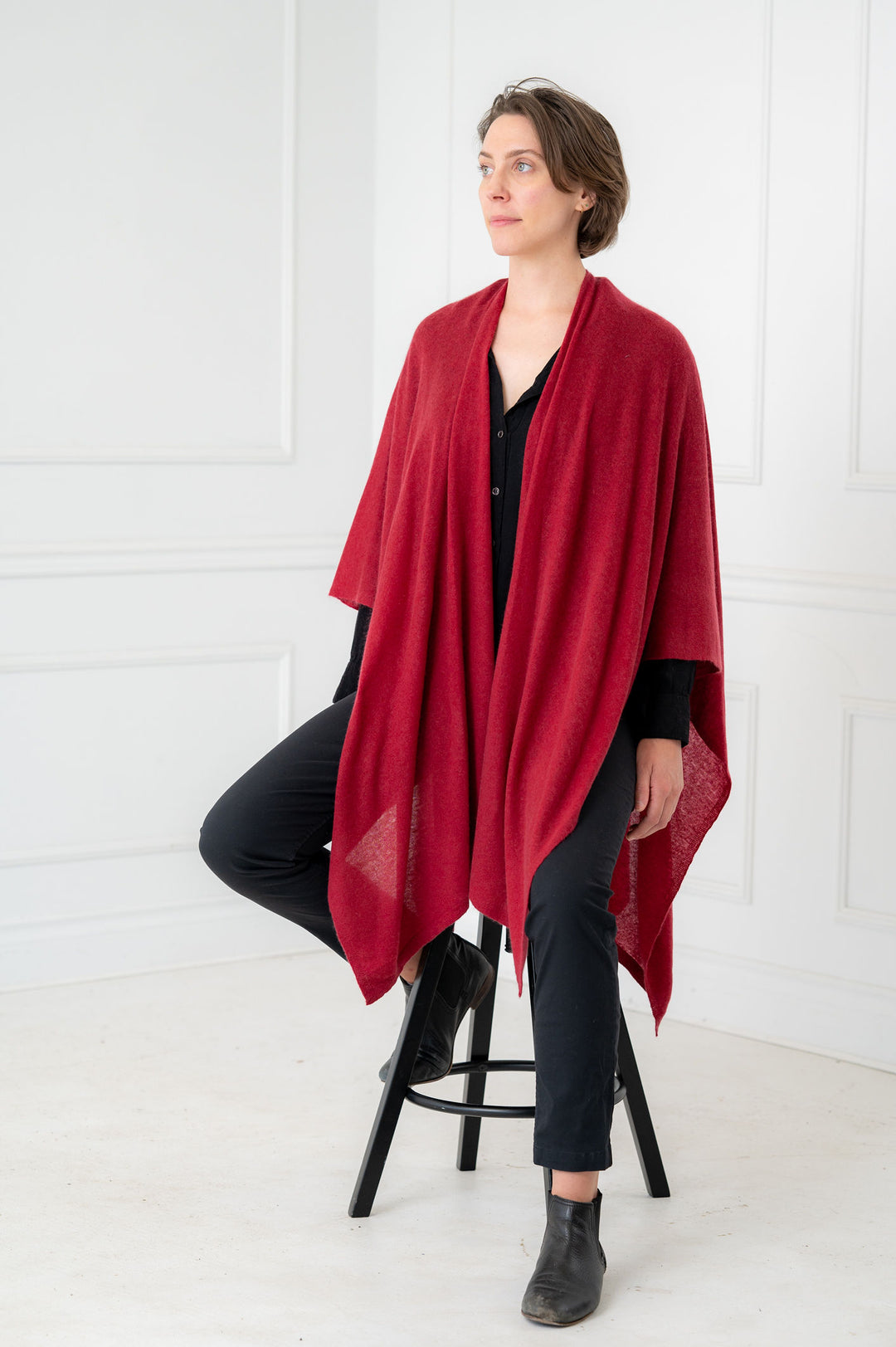 100% Cashmere Red Wrap
