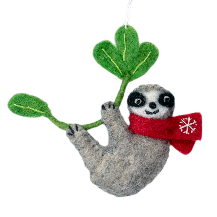 Smiling Sloth Ornament